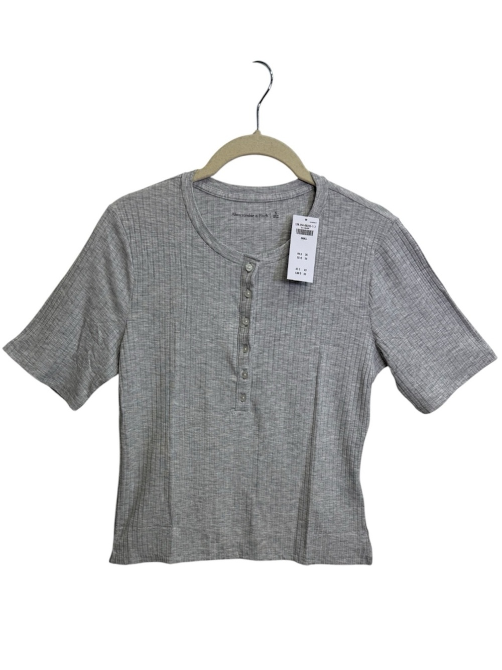 Abercrombie & Fitch Half Sleeve Henley Top, Size SMALL